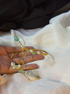 Gold Tone Leaf Arm Cuff Bracelet