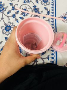 Miniso Cute Sipper Pink With Straw