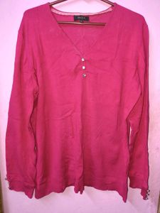 Magenta Winter Wear Warm Cardigan