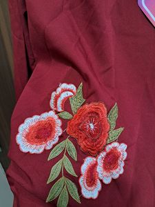 Off Shoulder Applique Work Top