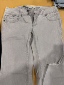 Belbottom Grey Jeans For 30 Waist