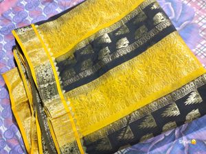 Black &amp; Gold Trim Saree