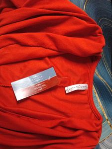 Cowl Neck Red Bodycon Mini Dress