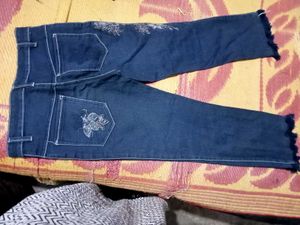 Combo Offer Denim Dress with Zipper Detai &amp; Jeans