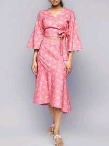 Pink Cotton Blend Blouse