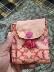 Peach Mughal Flap Mini Wallet