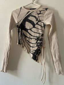 Y2k Beige Top