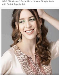 Off White Viscose New Kurta Set With Tag