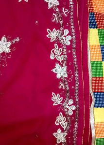 Rose Pink Georgette Saare With Sequins Work🍁✨