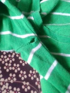 parrot Green tshirt with white strips