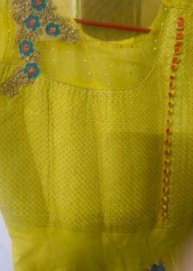 Yellow Embroidered Anarkali Dress