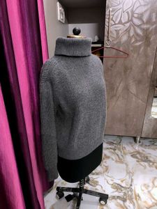 Gray Turtleneck Sweater
