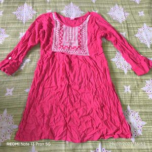 Pink Embroidered Dress