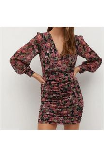 Mango Floral Gathered Dress