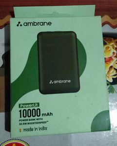 Ambrane Small Powerlit 10000mAh Power Bank (Black)