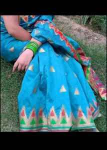 Elegant Blue Saree unused with blouse p