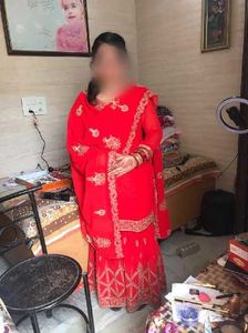 Red Embroidered And Heavy Sharara Suit