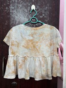 Tie-Dye Ruffle Hem Top