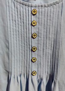 Elegant Blue Ruffle Sleeve Top