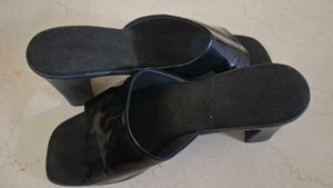Black Heeled Mules
