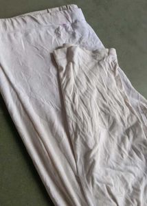 White Cropped Lounge Pants