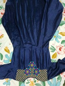 Elegant Blue Embroidered Dress