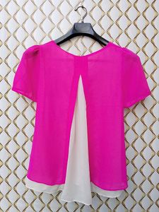 New With Tag Ruffled Pink Flair Korean Top