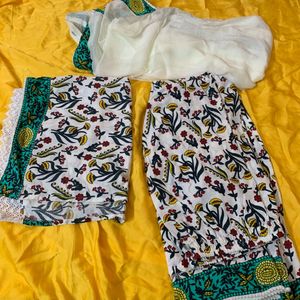 Floral Kurta Set with garara & Dupatta