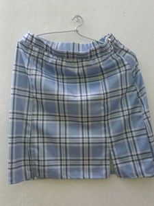 Blue Plaid Mini Skirt