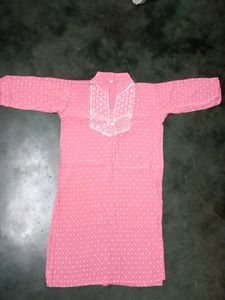 Pink Embroidered Kurti