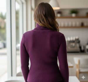 Purple Turtleneck Top
