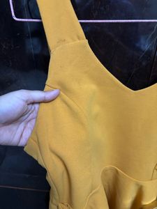 Mustard Peplum Top