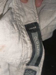 Tan Casual Unisex Linen Pants