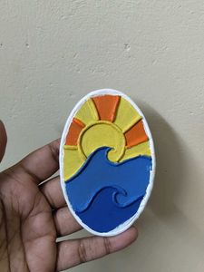 Sunset And Waves Fridge Magnet