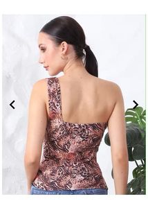 Animal Print One Shoulder Top