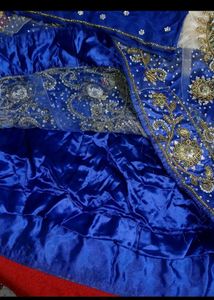 Elegant Blue &amp; White Lehenga Set