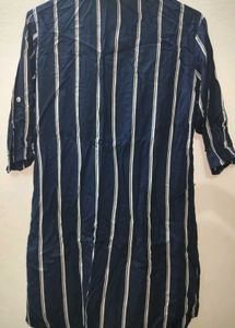 Striped Button-Up Shirt Dress