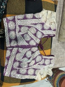 Purple Embroidered Blouse