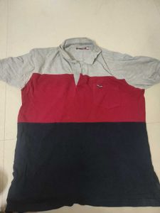 Color Block Polo T-Shirt(Large)