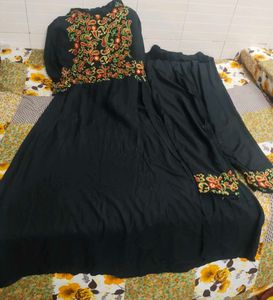 Embroidered Black Pant Designer Kurta Suit