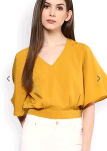 Mustard V-Neck Top