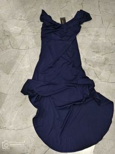 Navy Blue High-Low Dress
