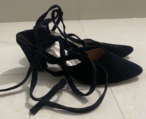 Black Heels with Ankle Tie