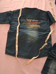 Denim Shirt and Pants Set