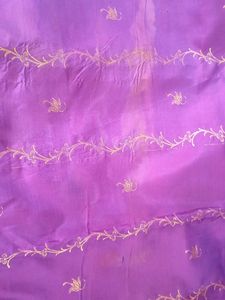 Kanjeevaram Purple &amp; Gold Botanical Fabric