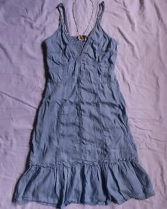 Y2k Denim European Vintage Pinterest Blue Dress