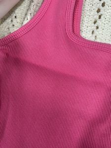 Hot Pink Ribbed Tank Top