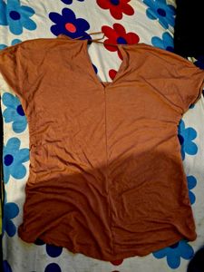 Rust V-Neck Dolman Sleeve Top