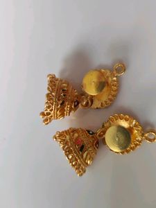 Three Artificial Golden Jhumke Set