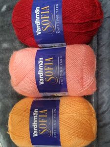 Set Of 3 Vardhman Knitting Yarn